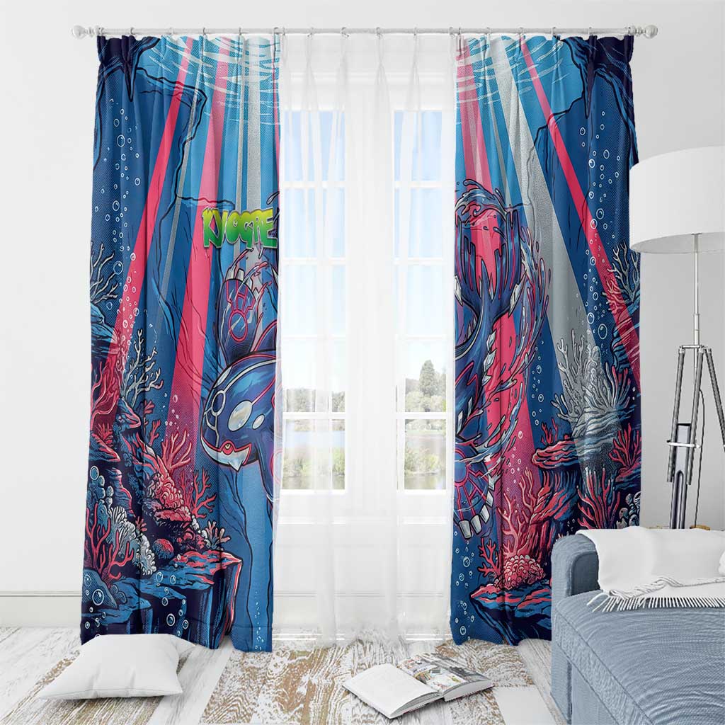 Kyogre Alpha Window Curtain Neon Deep Sea Coral Art