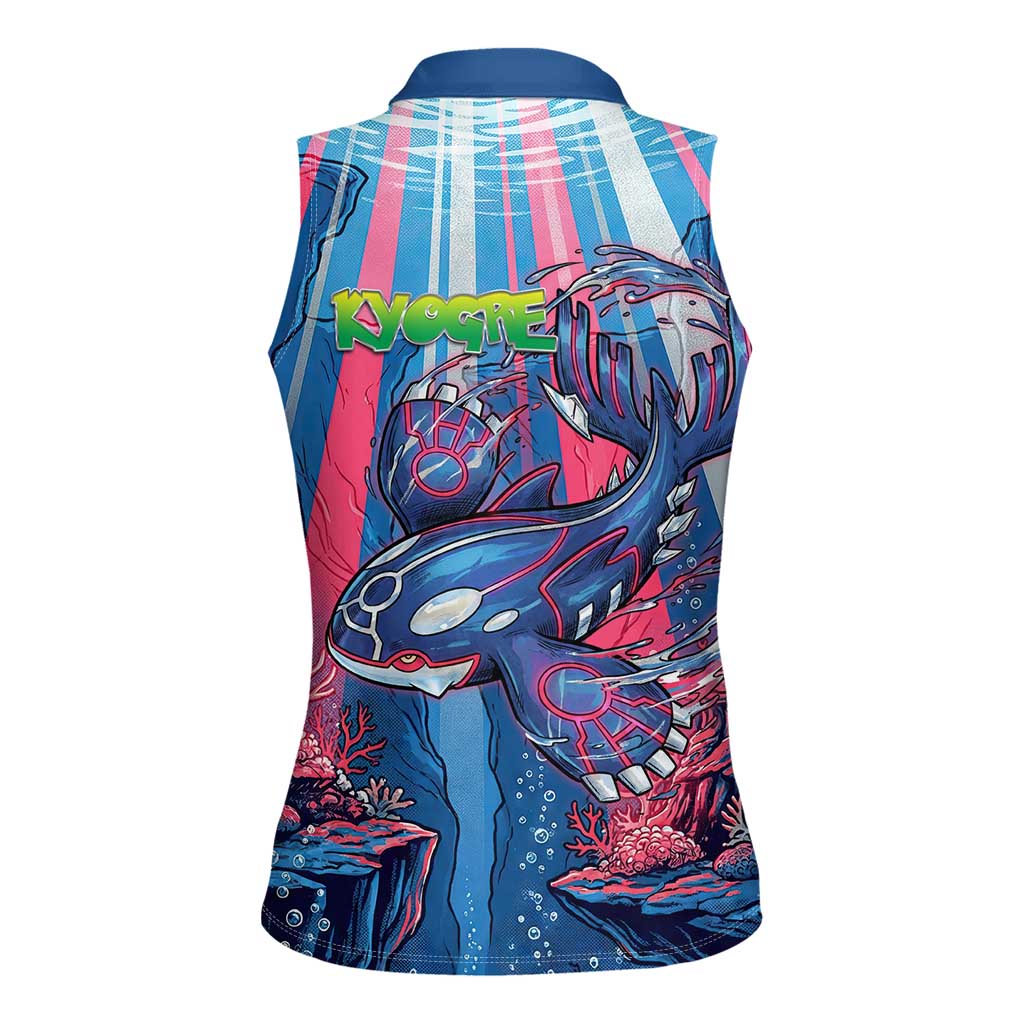 Kyogre Alpha Women Sleeveless Polo Shirt Neon Deep Sea Coral Art