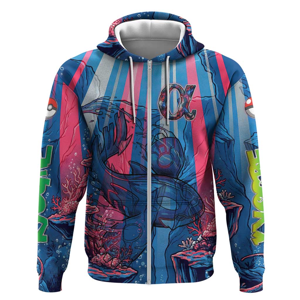 Kyogre Alpha Zip Hoodie Neon Deep Sea Coral Art
