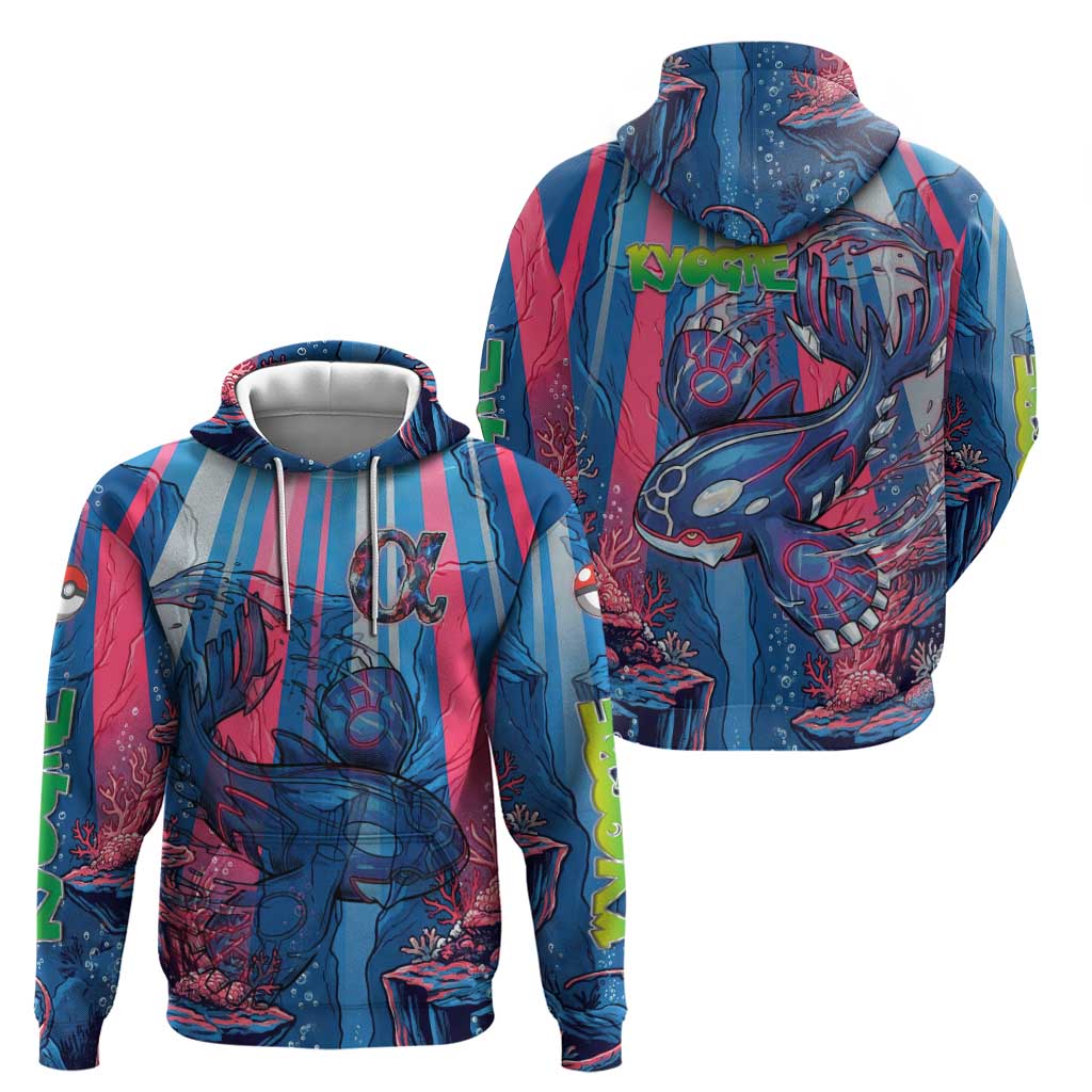 Kyogre Alpha Zip Hoodie Neon Deep Sea Coral Art