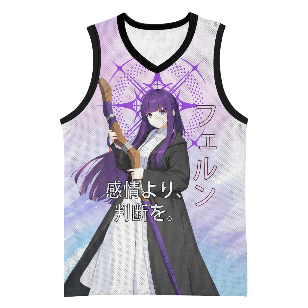 Fern Frieren Beyond Journey’s End Basketball Jersey Anime Pastel Aesthetic
