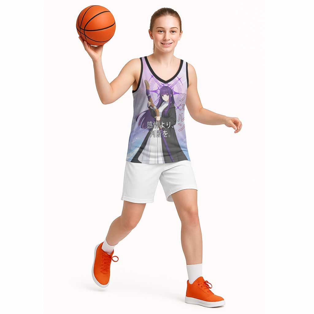 Fern Frieren Beyond Journey’s End Basketball Jersey Anime Pastel Aesthetic