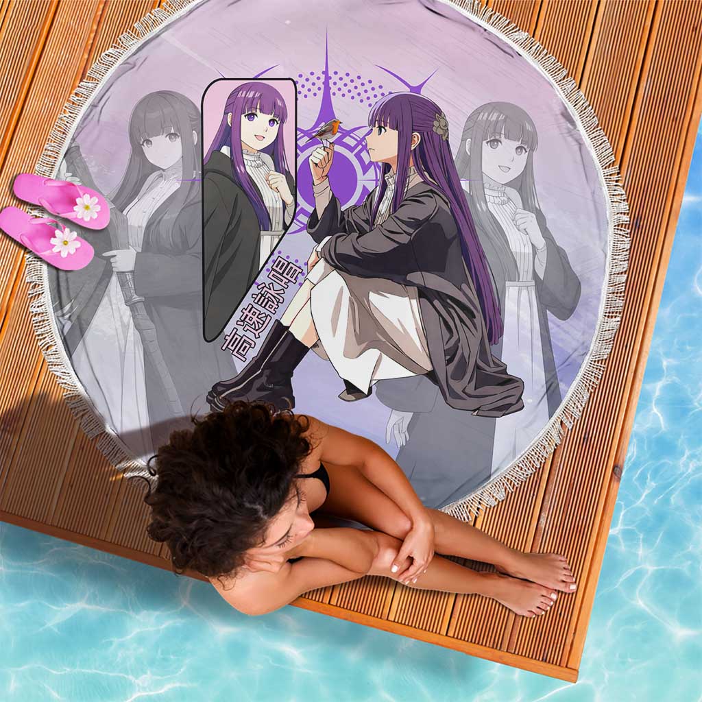 Fern Frieren Beyond Journey’s End Beach Blanket Anime Pastel Aesthetic