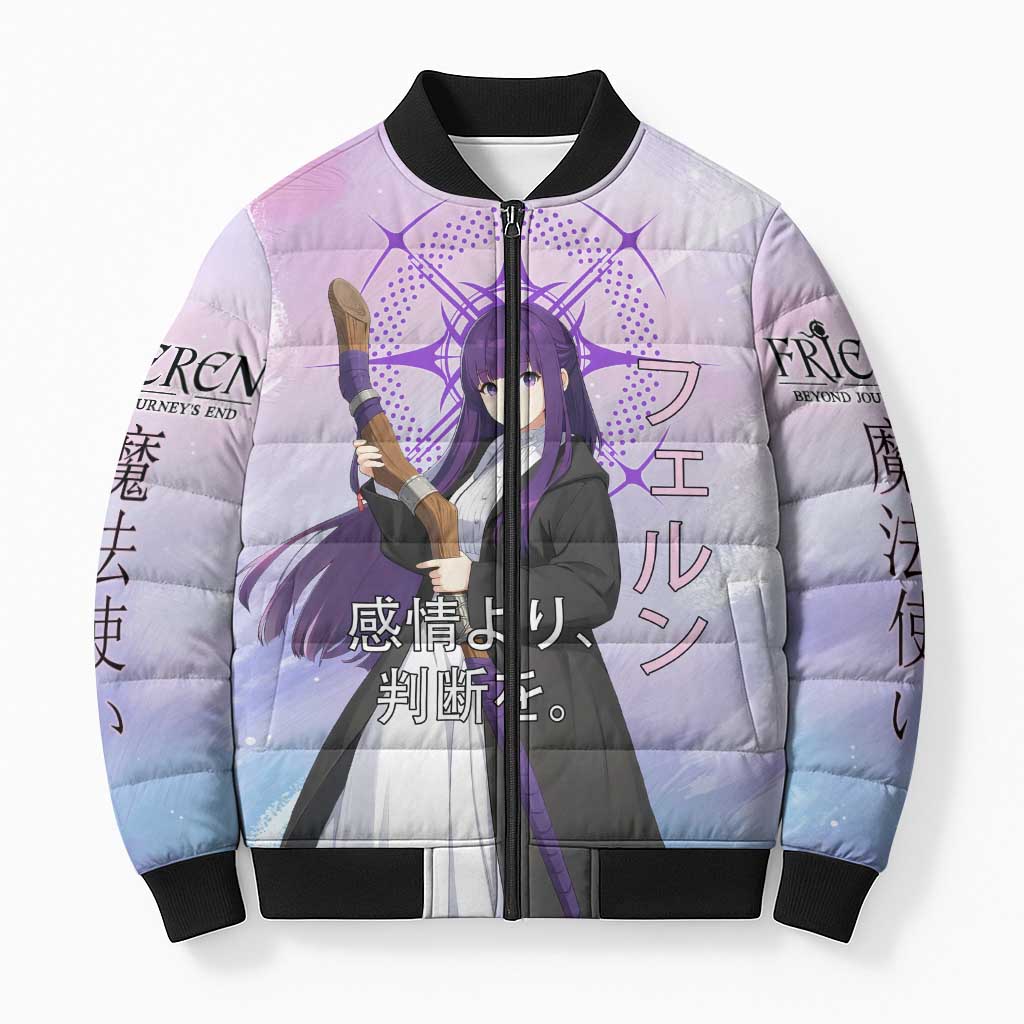 Fern Frieren Beyond Journey’s End Bomber Puffer Jacket Anime Pastel Aesthetic