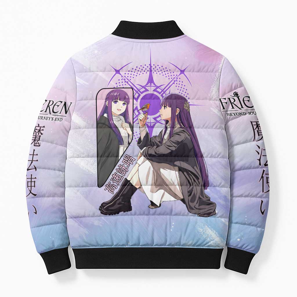 Fern Frieren Beyond Journey’s End Bomber Puffer Jacket Anime Pastel Aesthetic