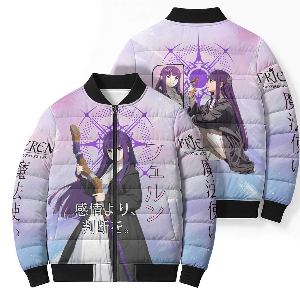 Fern Frieren Beyond Journey’s End Bomber Puffer Jacket Anime Pastel Aesthetic