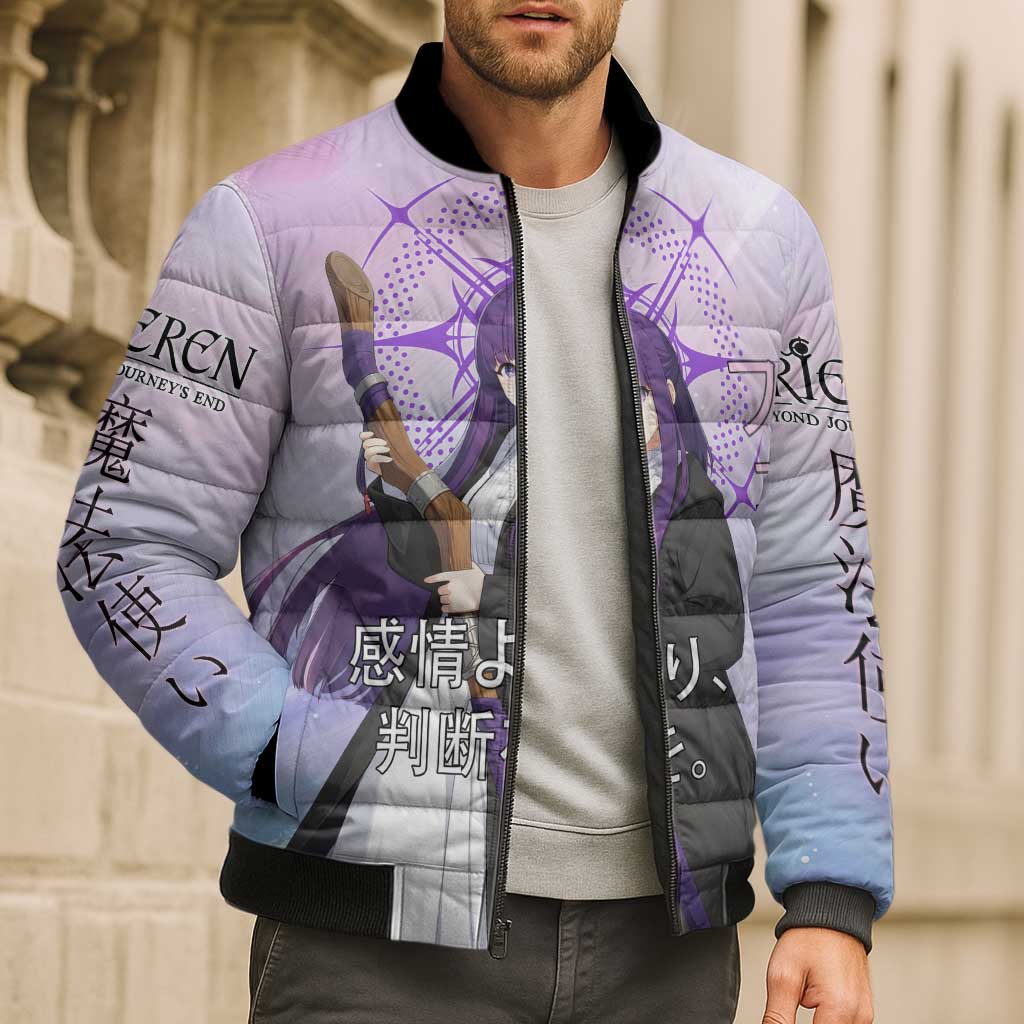 Fern Frieren Beyond Journey’s End Bomber Puffer Jacket Anime Pastel Aesthetic