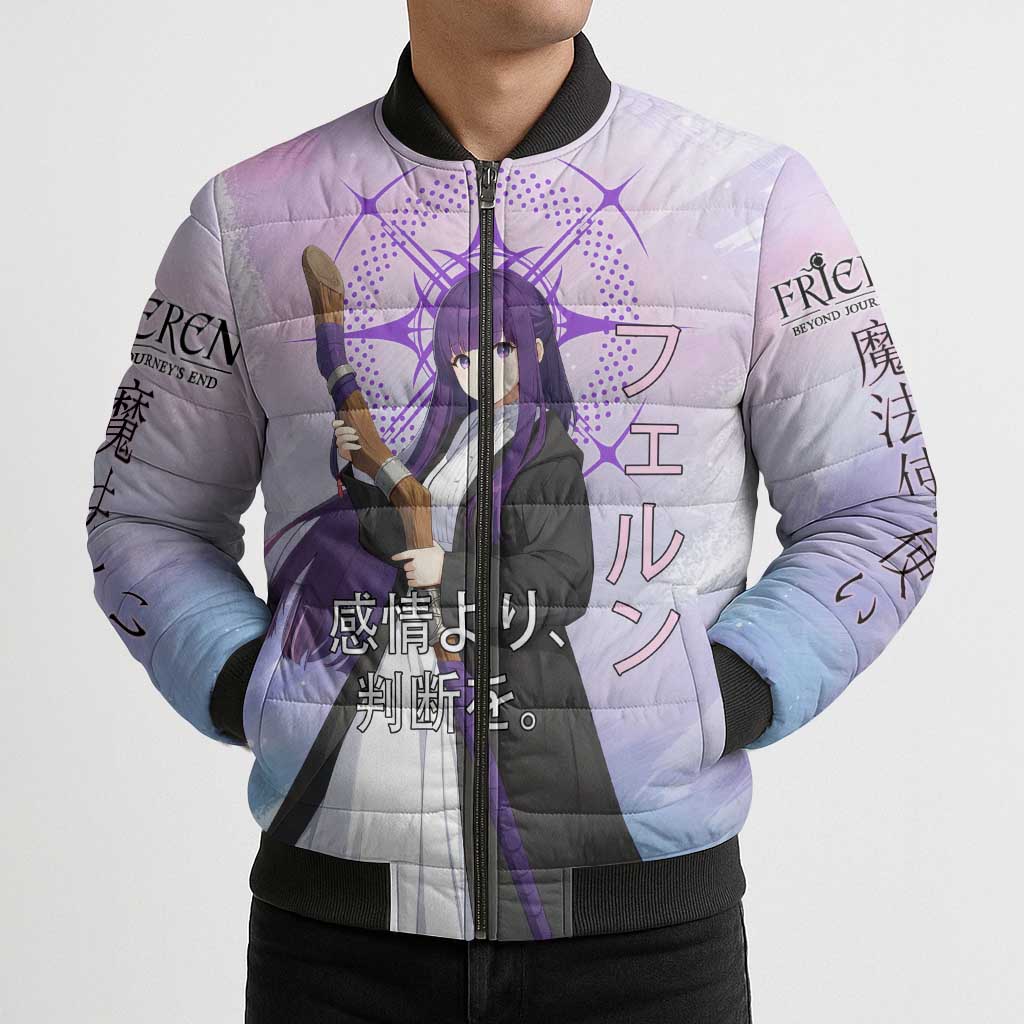 Fern Frieren Beyond Journey’s End Bomber Puffer Jacket Anime Pastel Aesthetic