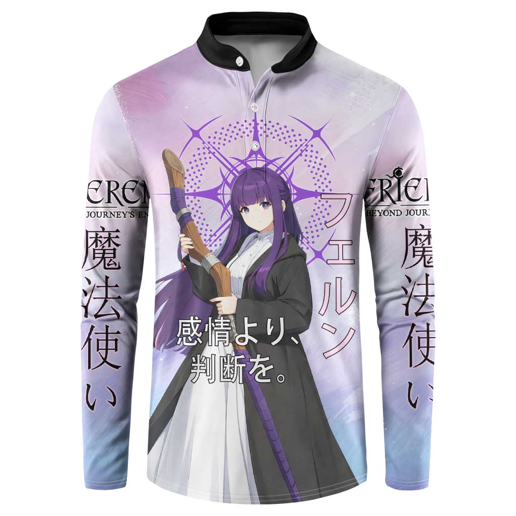 Fern Frieren Beyond Journey’s End Button Sweatshirt Anime Pastel Aesthetic