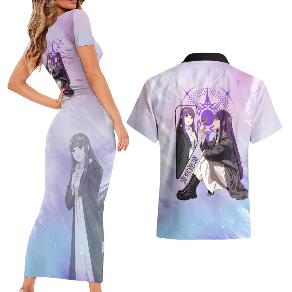Fern Frieren Beyond Journey’s End Couples Matching Short Sleeve Bodycon Dress and Hawaiian Shirt Anime Pastel Aesthetic