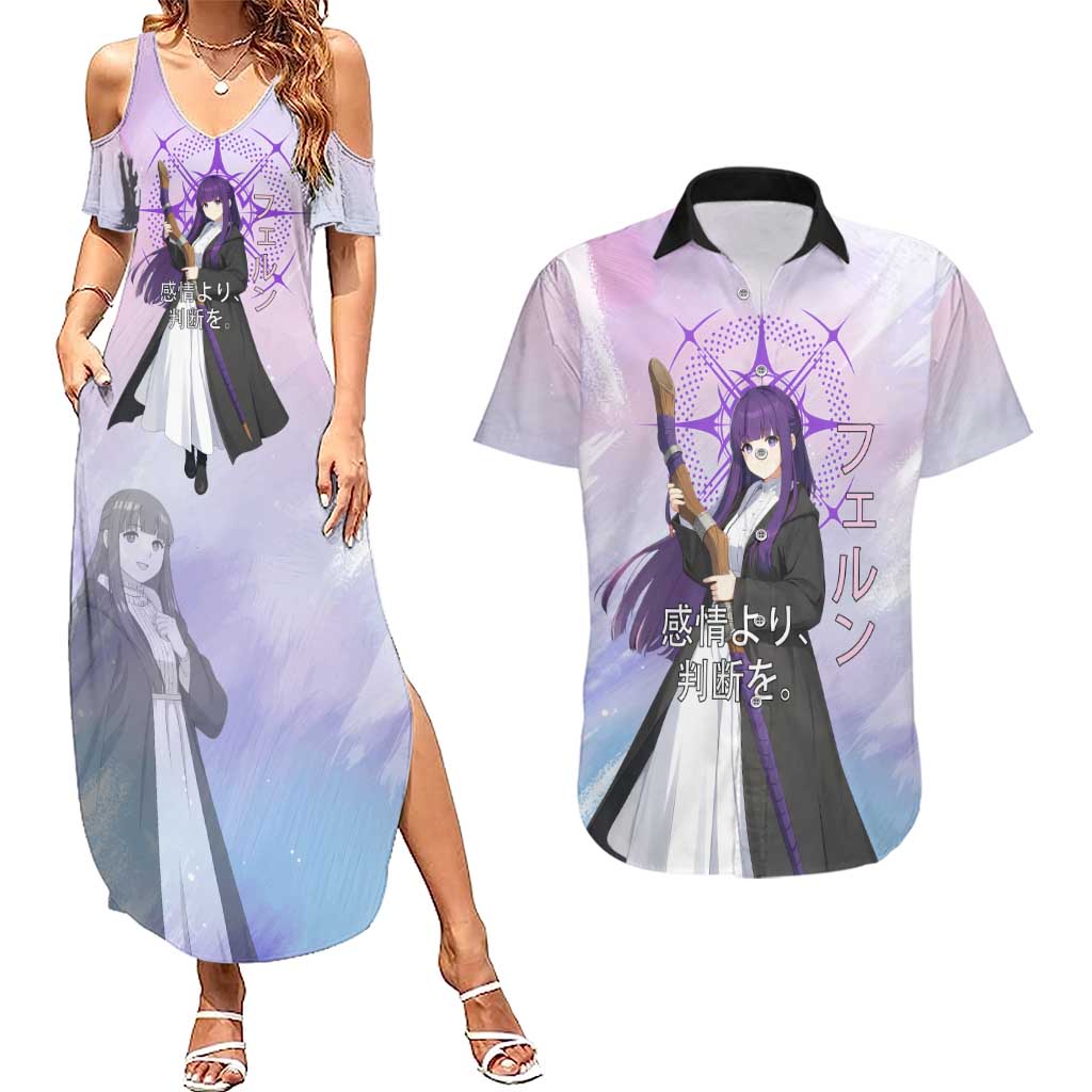 Fern Frieren Beyond Journey’s End Couples Matching Summer Maxi Dress and Hawaiian Shirt Anime Pastel Aesthetic