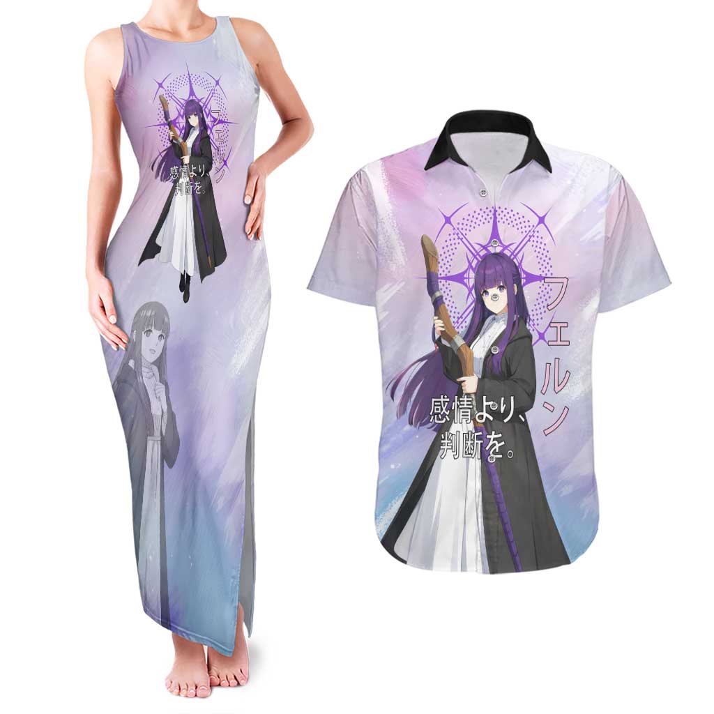 Fern Frieren Beyond Journey’s End Couples Matching Tank Maxi Dress and Hawaiian Shirt Anime Pastel Aesthetic