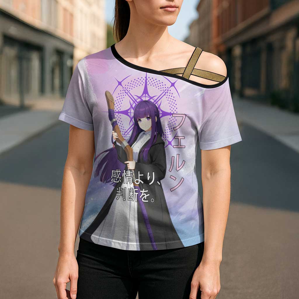 Fern Frieren Beyond Journey’s End Cross Shoulder Shirt Anime Pastel Aesthetic
