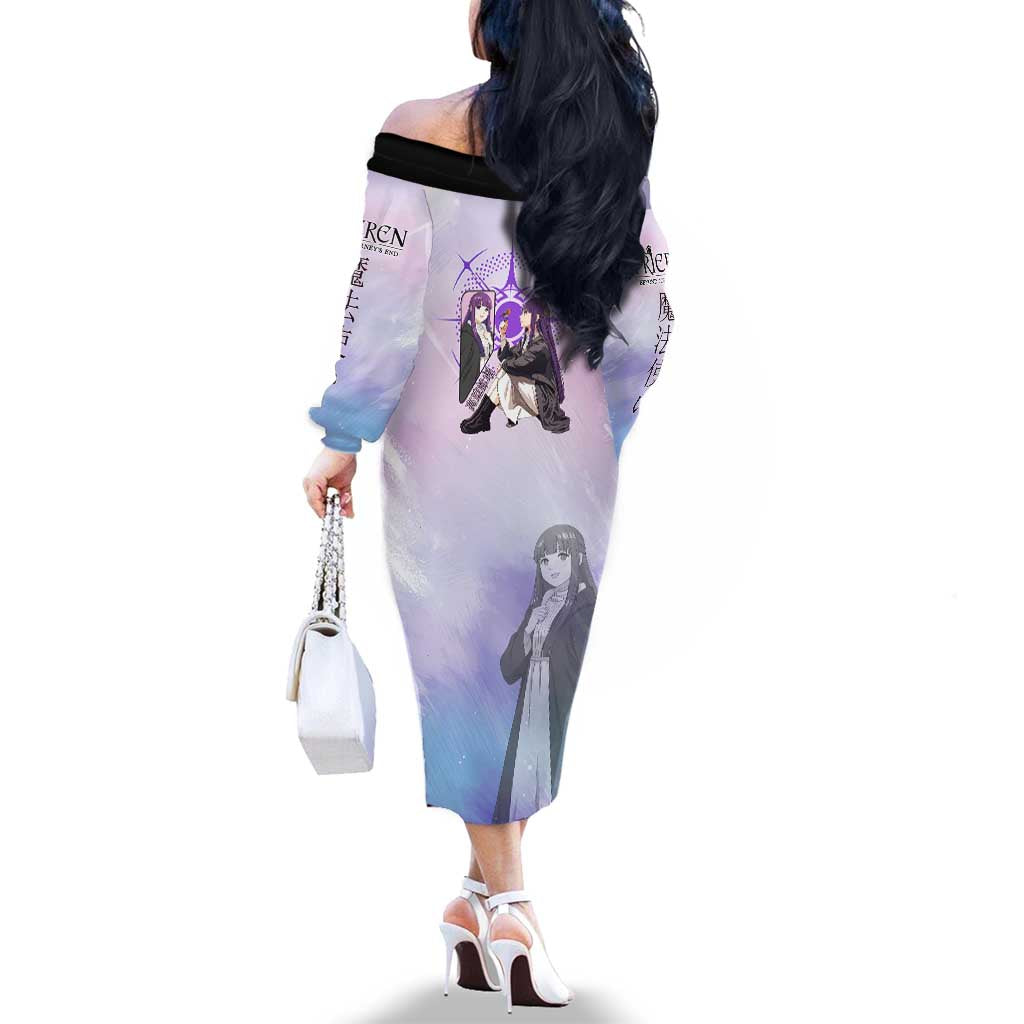 Fern Frieren Beyond Journey’s End Family Matching Off The Shoulder Long Sleeve Dress and Hawaiian Shirt Anime Pastel Aesthetic