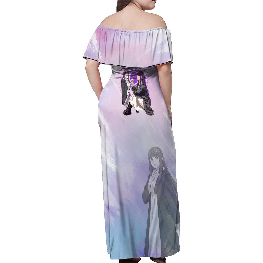 Fern Frieren Beyond Journey’s End Family Matching Off Shoulder Maxi Dress and Hawaiian Shirt Anime Pastel Aesthetic