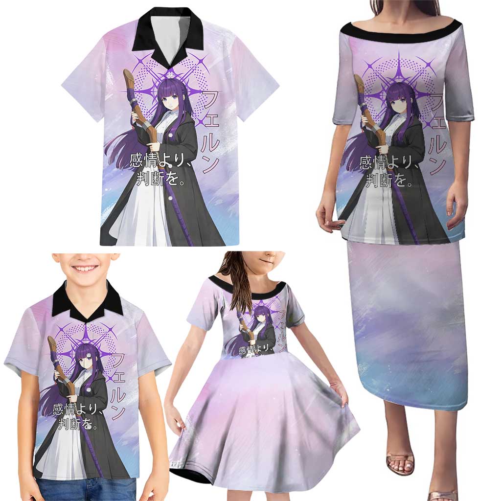 Fern Frieren Beyond Journey’s End Family Matching Puletasi and Hawaiian Shirt Anime Pastel Aesthetic