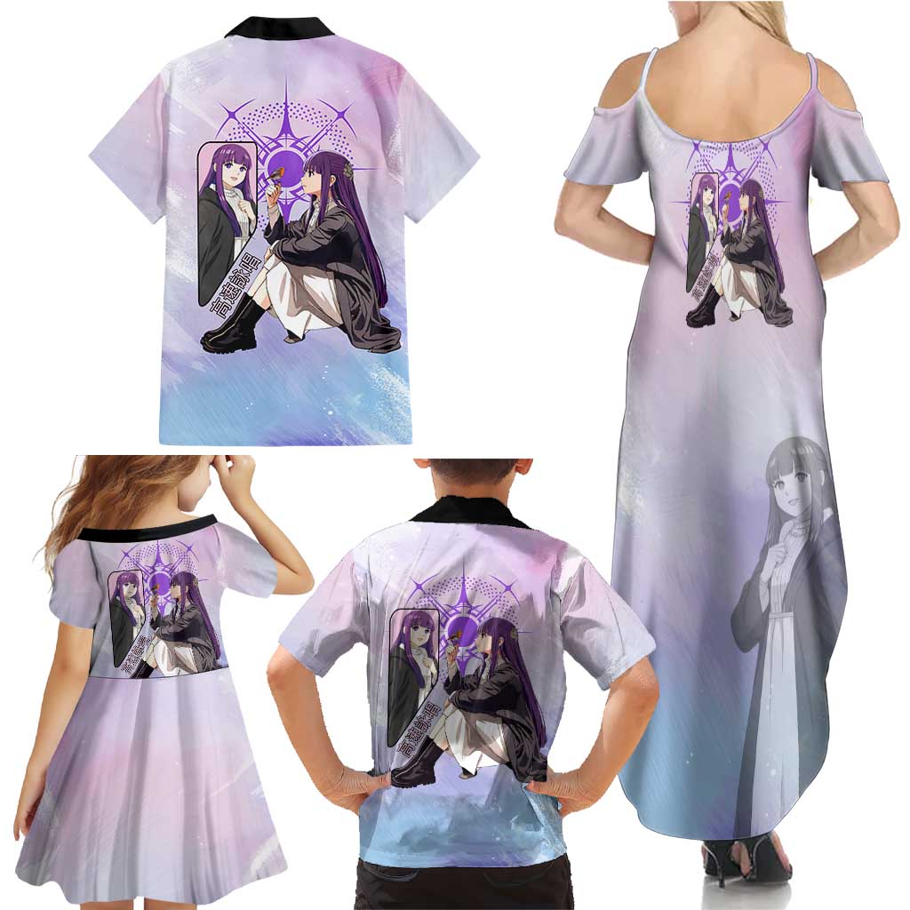 Fern Frieren Beyond Journey’s End Family Matching Summer Maxi Dress and Hawaiian Shirt Anime Pastel Aesthetic