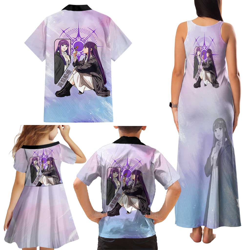 Fern Frieren Beyond Journey’s End Family Matching Tank Maxi Dress and Hawaiian Shirt Anime Pastel Aesthetic