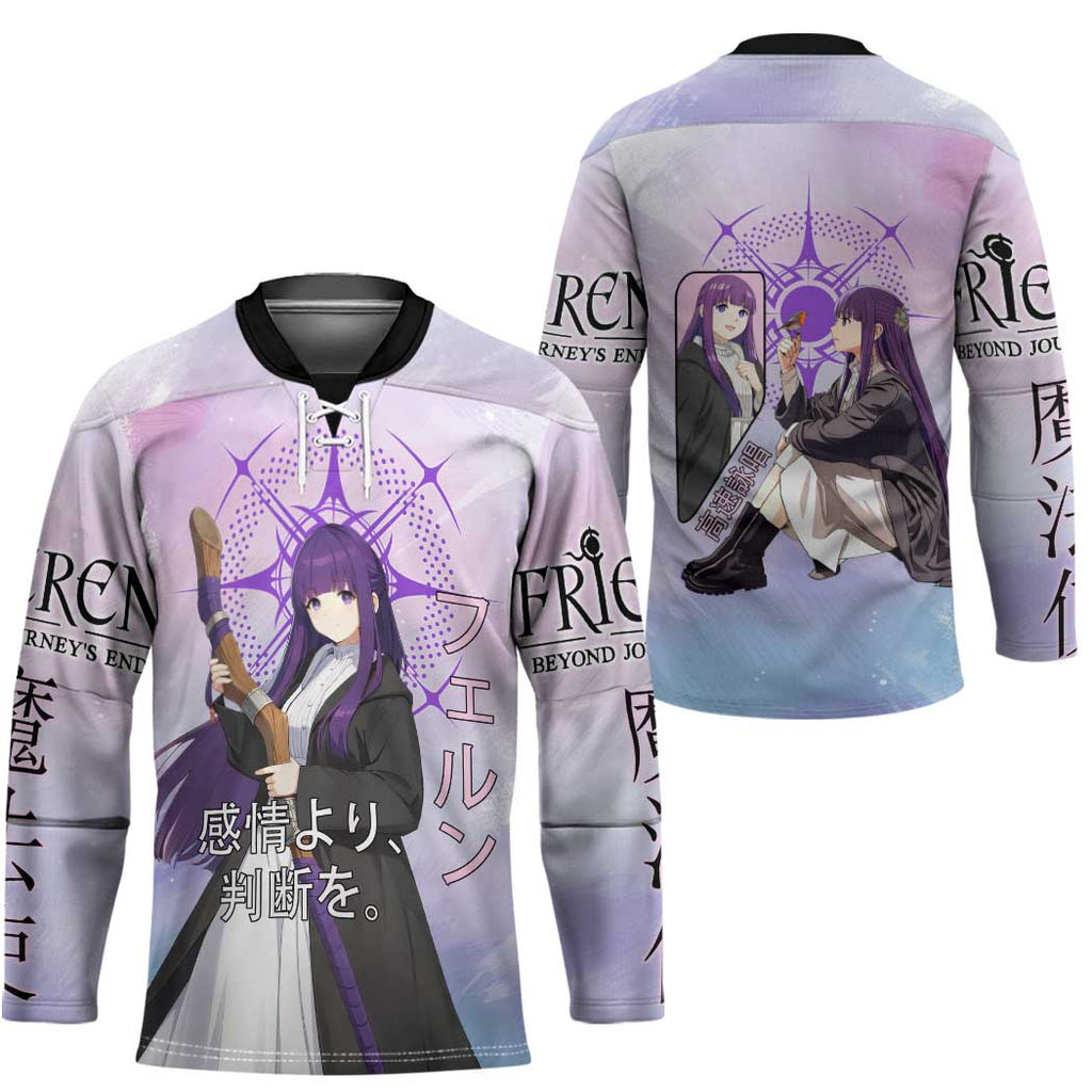 Fern Frieren Beyond Journey’s End Hockey Jersey Anime Pastel Aesthetic