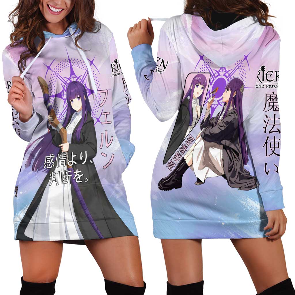 Fern Frieren Beyond Journey’s End Hoodie Dress Anime Pastel Aesthetic