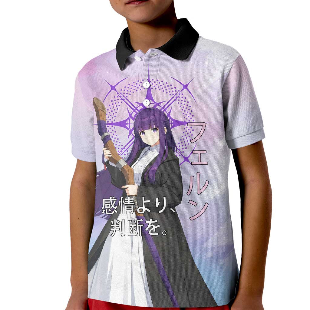 Fern Frieren Beyond Journey’s End Kid Polo Shirt Anime Pastel Aesthetic
