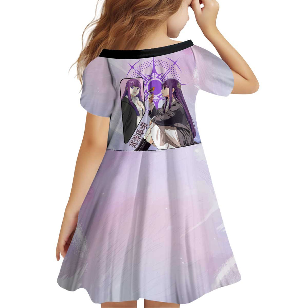 Fern Frieren Beyond Journey’s End Kid Short Sleeve Dress Anime Pastel Aesthetic