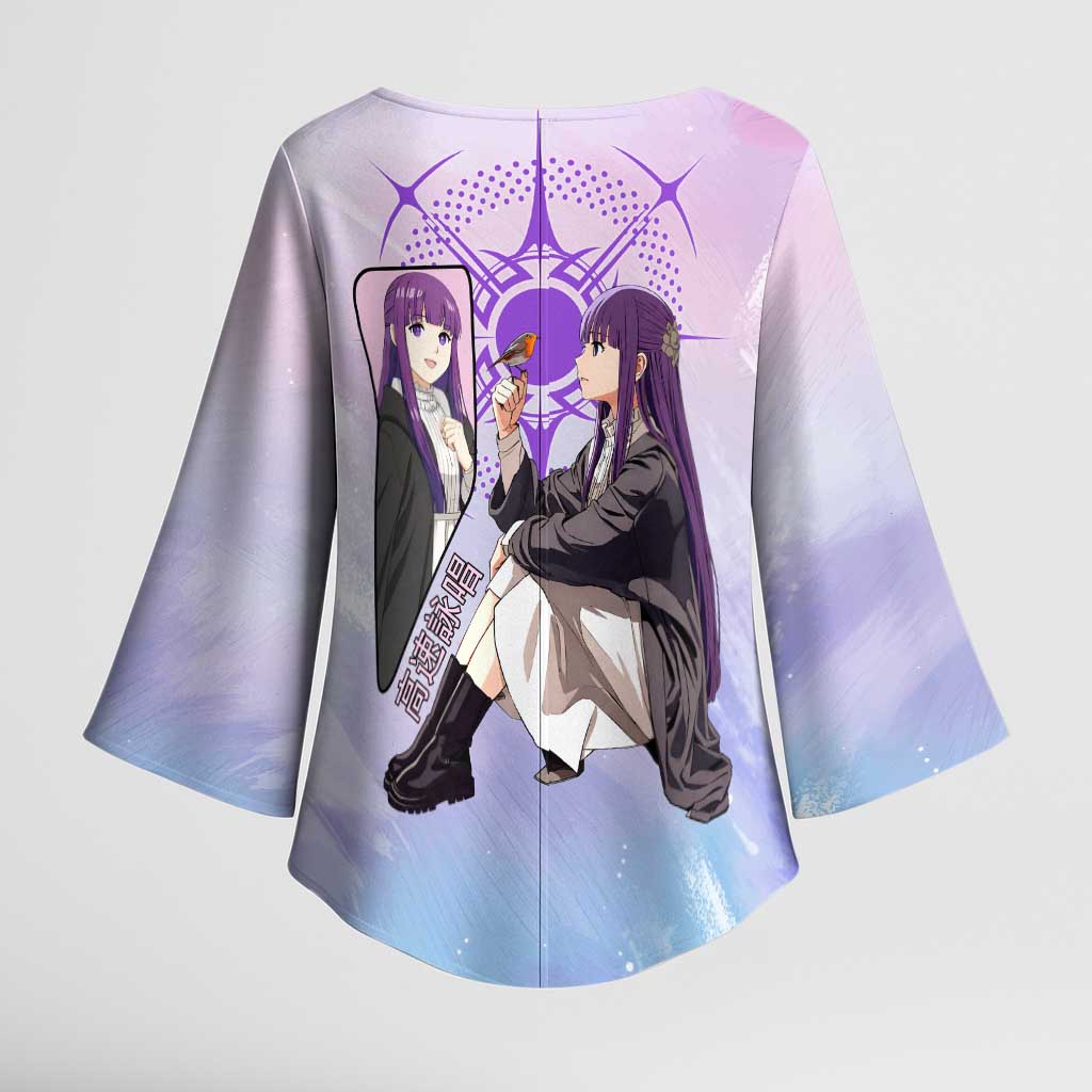 Fern Frieren Beyond Journey’s End Kimono Sleeve Blouse Anime Pastel Aesthetic