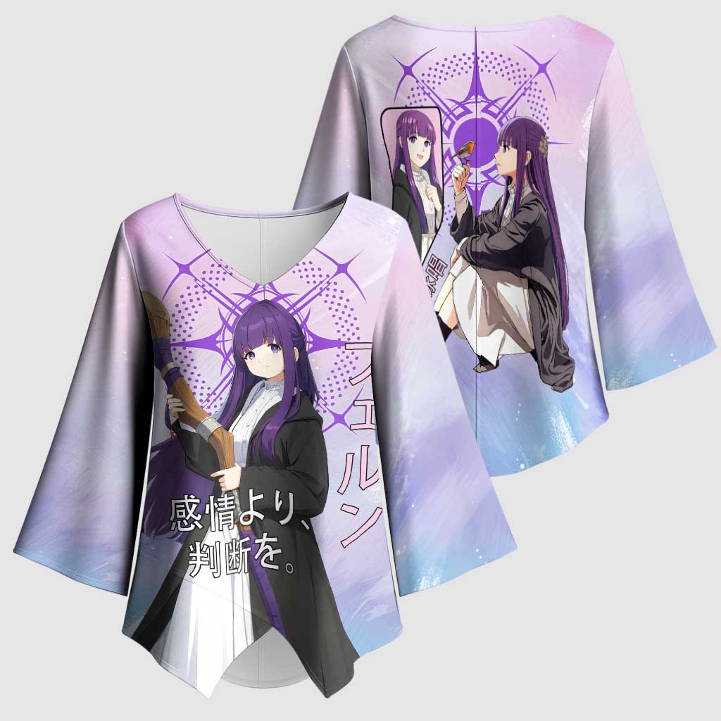 Fern Frieren Beyond Journey’s End Kimono Sleeve Blouse Anime Pastel Aesthetic