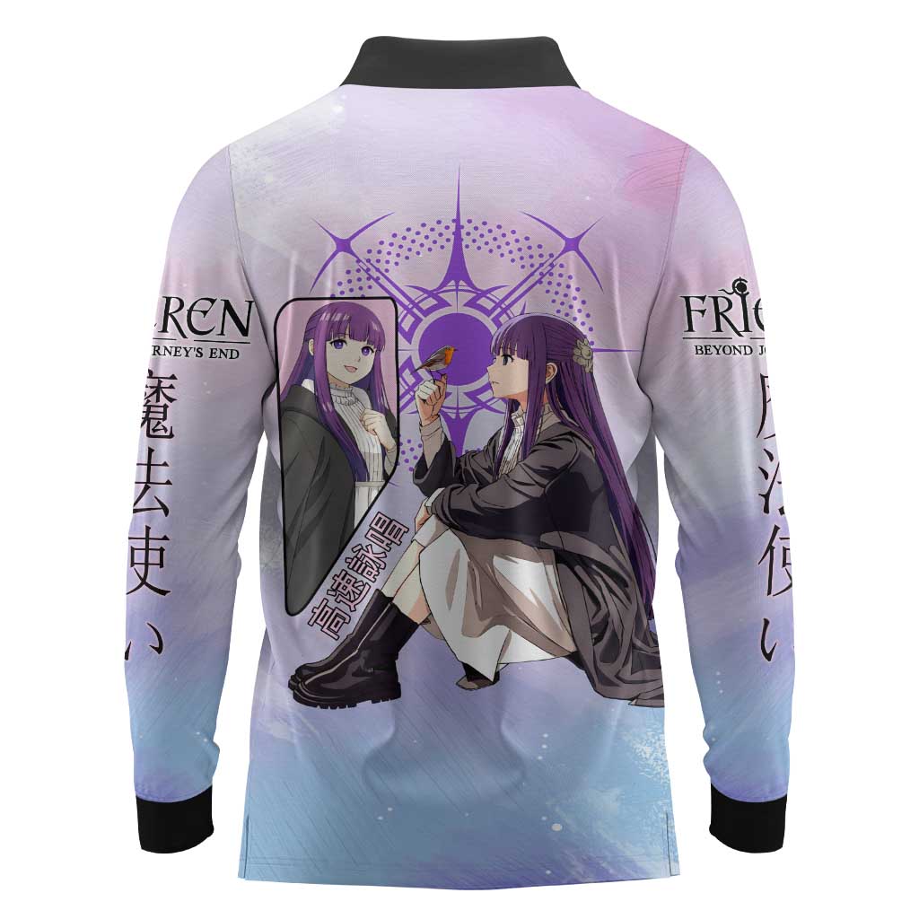 Fern Frieren Beyond Journey’s End Long Sleeve Polo Shirt Anime Pastel Aesthetic