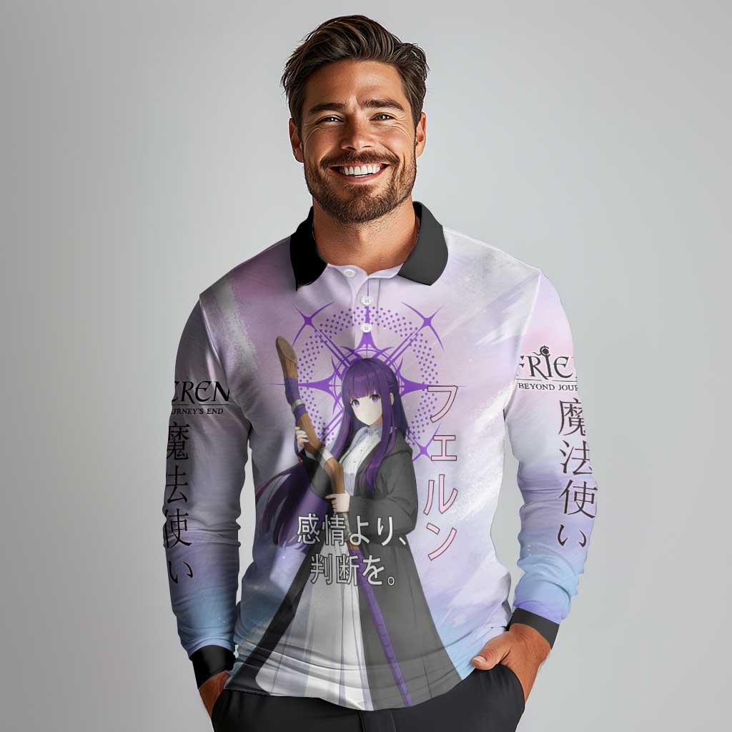 Fern Frieren Beyond Journey’s End Long Sleeve Polo Shirt Anime Pastel Aesthetic