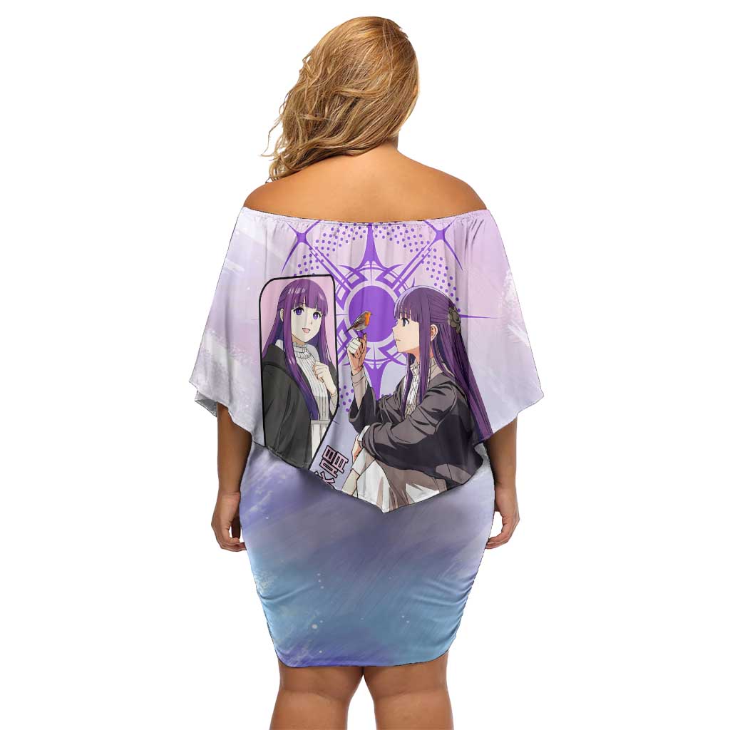 Fern Frieren Beyond Journey’s End Off Shoulder Short Dress Anime Pastel Aesthetic