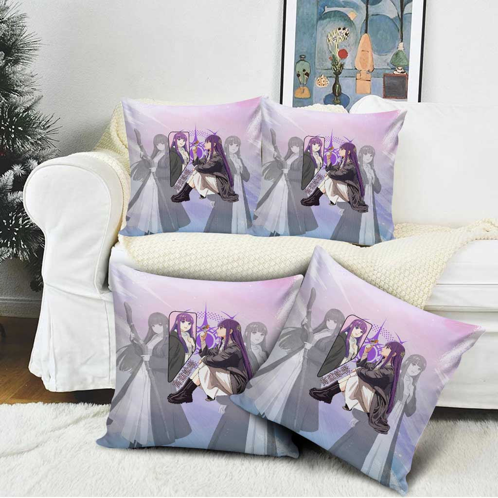 Fern Frieren Beyond Journey’s End Pillow Cover Anime Pastel Aesthetic