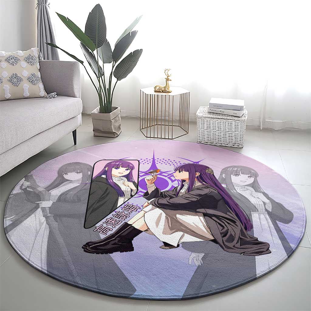 Fern Frieren Beyond Journey’s End Round Carpet Anime Pastel Aesthetic