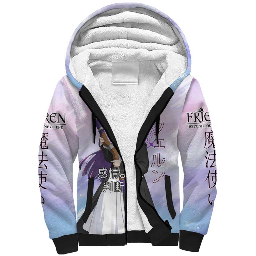 Fern Frieren Beyond Journey’s End Sherpa Hoodie Anime Pastel Aesthetic