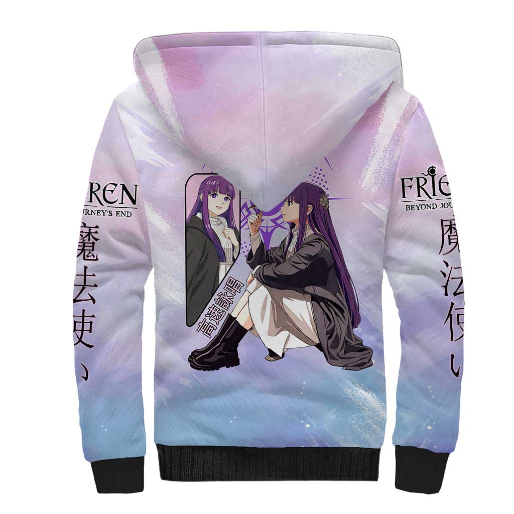 Fern Frieren Beyond Journey’s End Sherpa Hoodie Anime Pastel Aesthetic