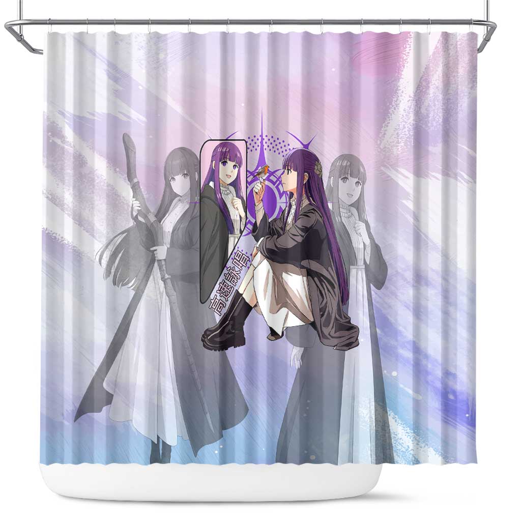 Fern Frieren Beyond Journey’s End Shower Curtain Anime Pastel Aesthetic