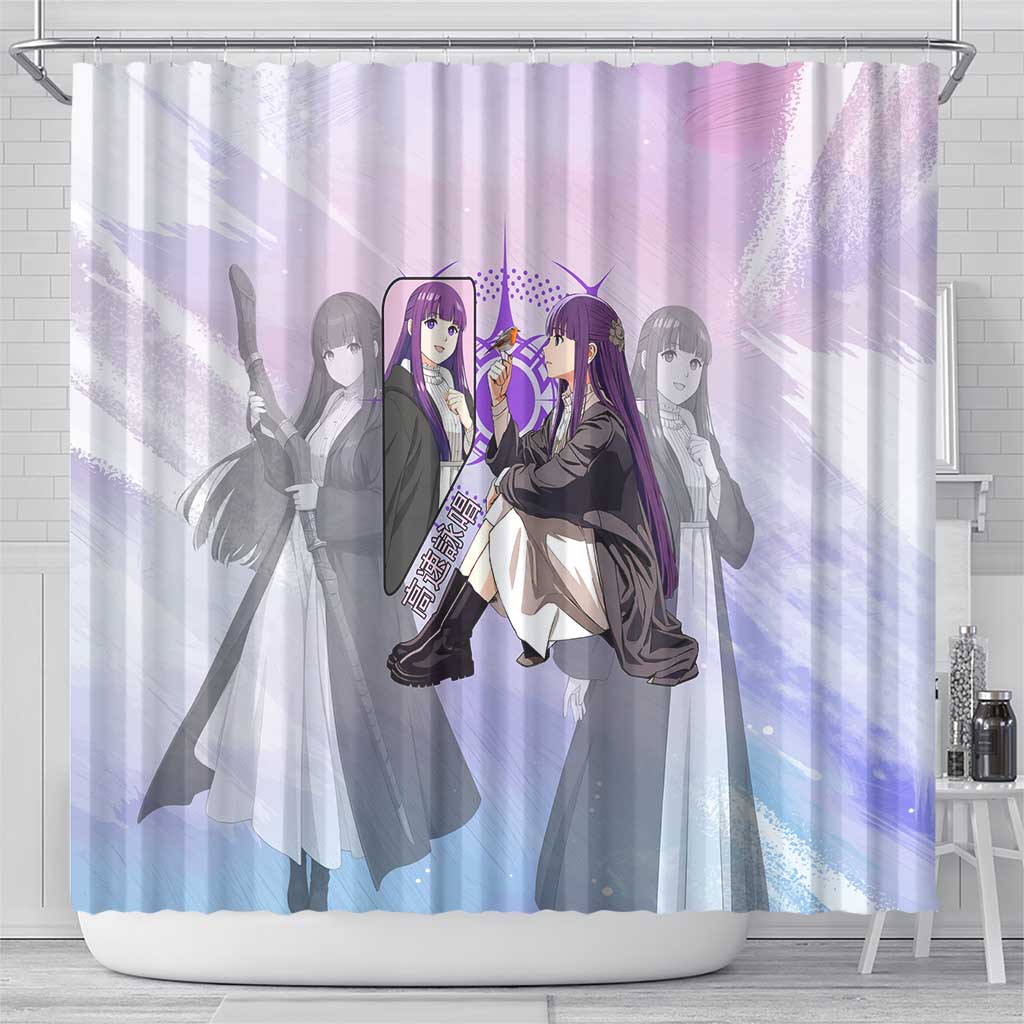 Fern Frieren Beyond Journey’s End Shower Curtain Anime Pastel Aesthetic