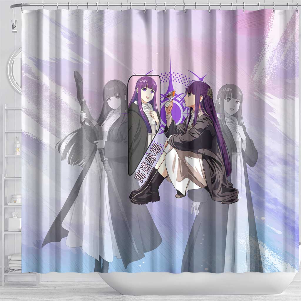 Fern Frieren Beyond Journey’s End Shower Curtain Anime Pastel Aesthetic