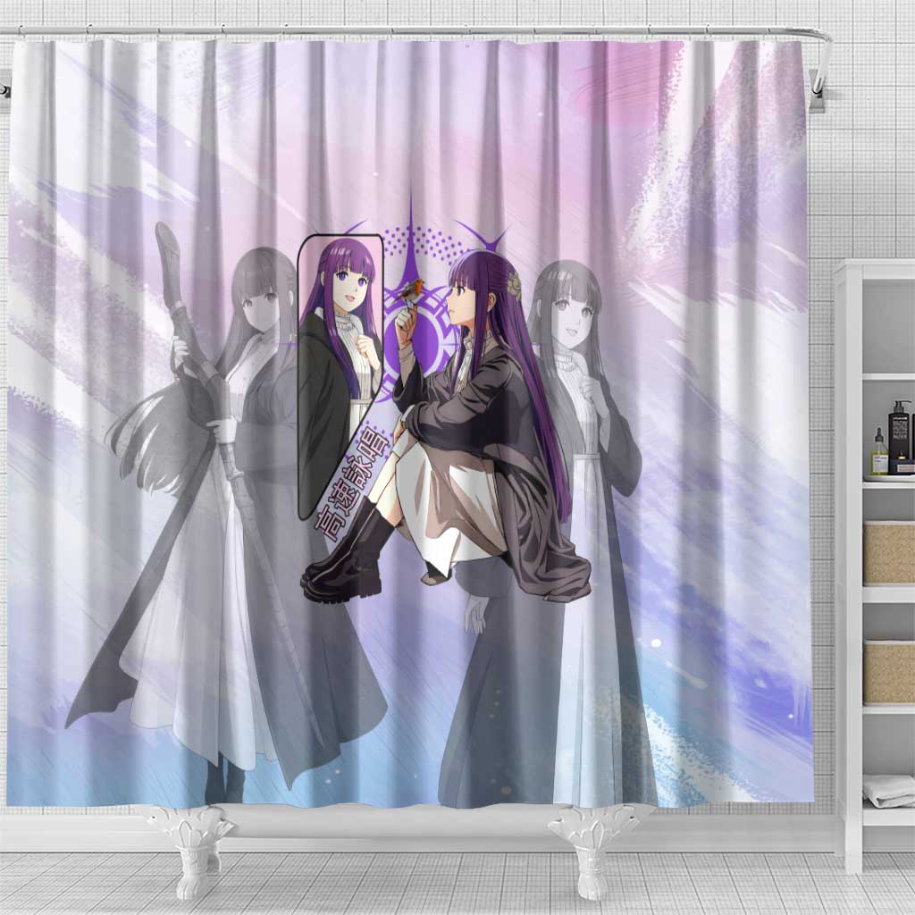 Fern Frieren Beyond Journey’s End Shower Curtain Anime Pastel Aesthetic