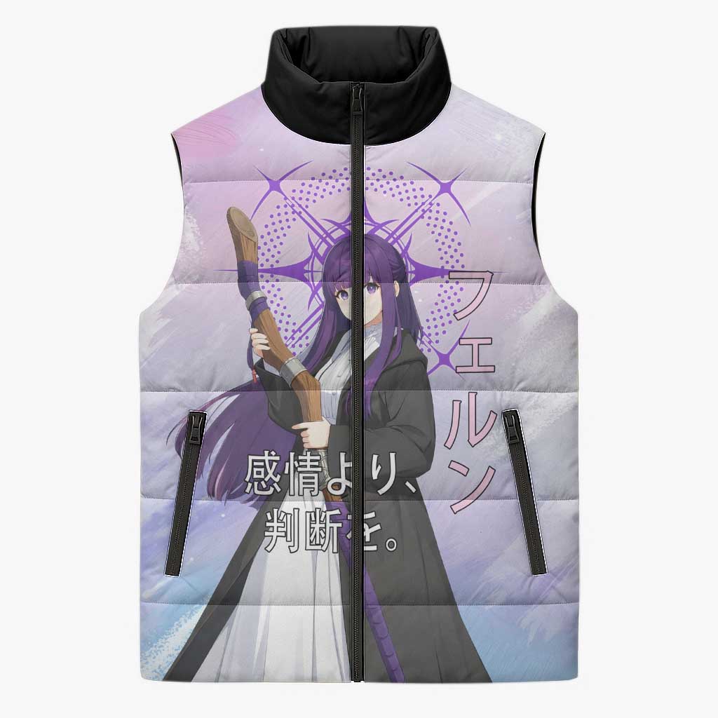 Fern Frieren Beyond Journey’s End Sleeveless Puffer Jacket Anime Pastel Aesthetic