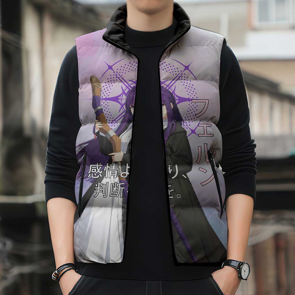 Fern Frieren Beyond Journey’s End Sleeveless Puffer Jacket Anime Pastel Aesthetic