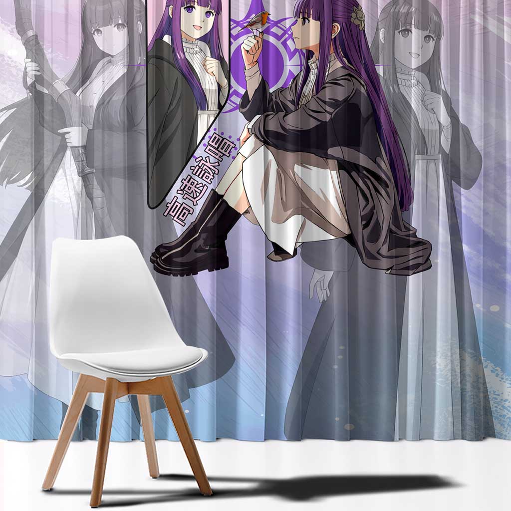 Fern Frieren Beyond Journey’s End Window Curtain Anime Pastel Aesthetic