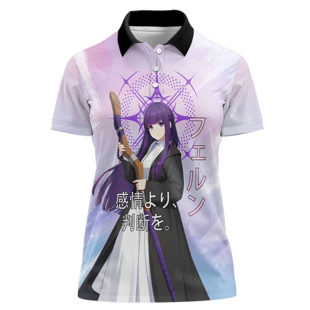Fern Frieren Beyond Journey’s End Women Polo Shirt Anime Pastel Aesthetic