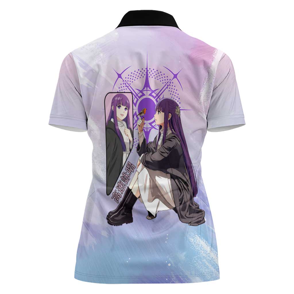 Fern Frieren Beyond Journey’s End Women Polo Shirt Anime Pastel Aesthetic