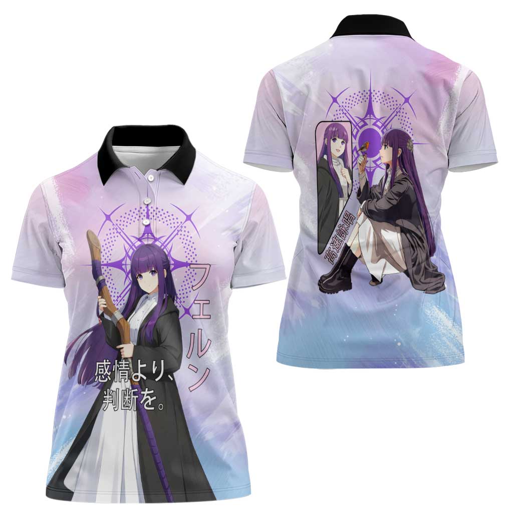 Fern Frieren Beyond Journey’s End Women Polo Shirt Anime Pastel Aesthetic
