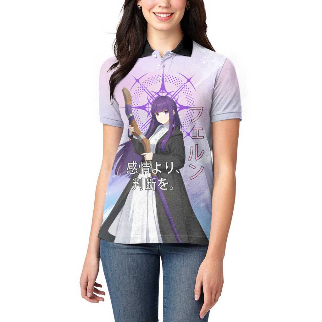 Fern Frieren Beyond Journey’s End Women Polo Shirt Anime Pastel Aesthetic