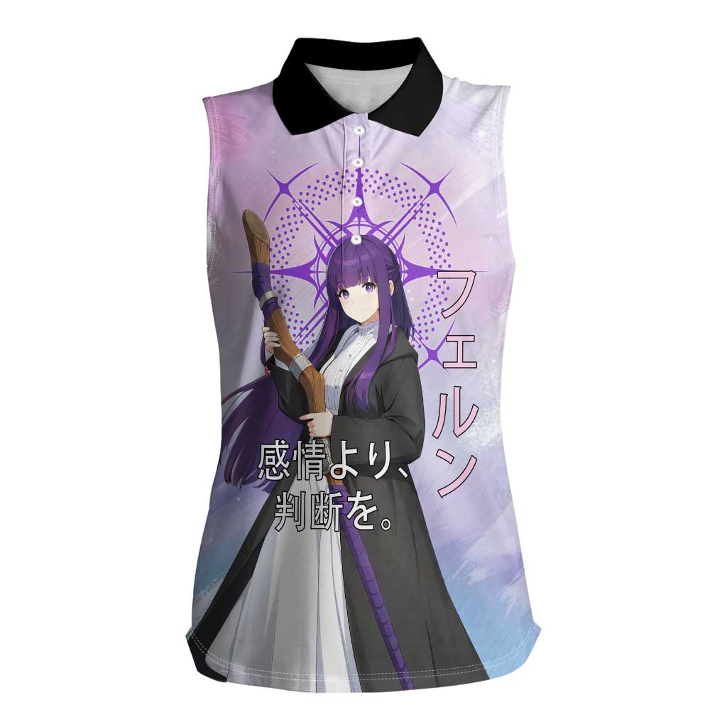 Fern Frieren Beyond Journey’s End Women Sleeveless Polo Shirt Anime Pastel Aesthetic