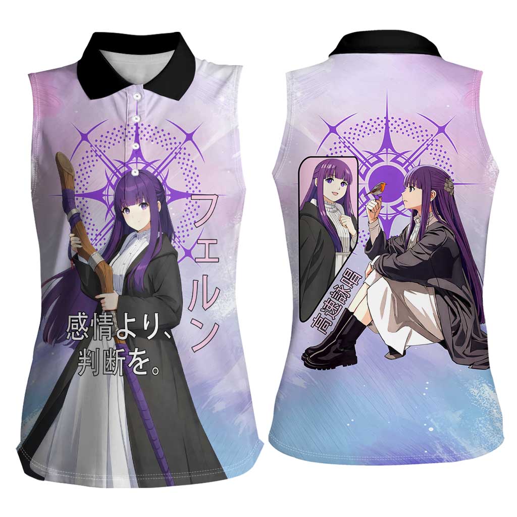 Fern Frieren Beyond Journey’s End Women Sleeveless Polo Shirt Anime Pastel Aesthetic