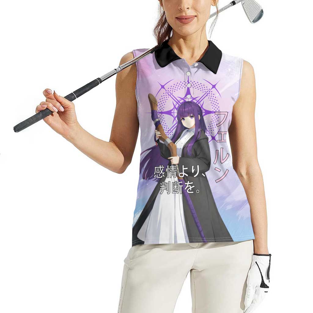 Fern Frieren Beyond Journey’s End Women Sleeveless Polo Shirt Anime Pastel Aesthetic