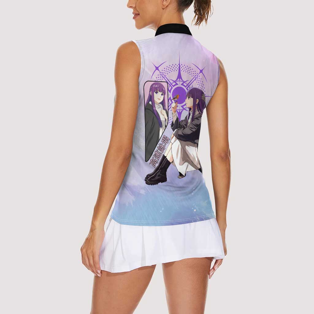Fern Frieren Beyond Journey’s End Women Sleeveless Polo Shirt Anime Pastel Aesthetic